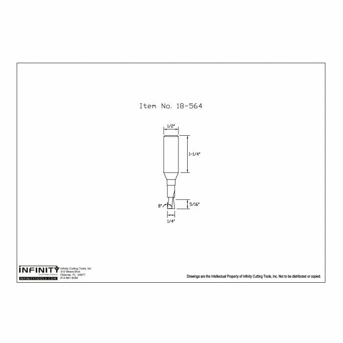 Infinity Tools 1/2" Shank Dovetail Router Bits