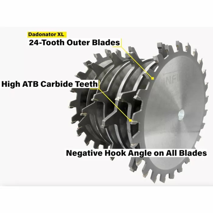 Dadonator XL, 8" Stacked Dado Saw Blade Set